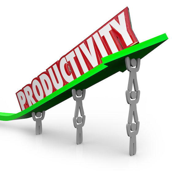 Productivity Efficient Teamwork Productive People Working Together Lifting Word